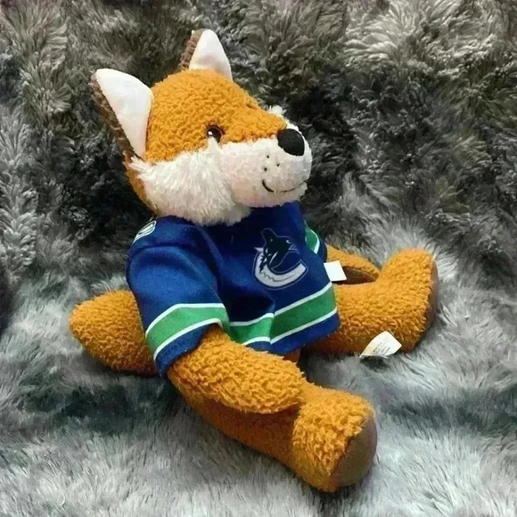NHL Vancouver Canucks Plush White Bear and Brown Fox Stuffed Animals with Jersey - Picture 3 of 16